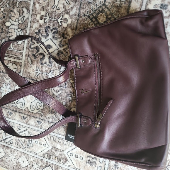 Simply Vera Vera Wang Handbags - Simply Vera Wang Satchel Handbag Purse Burgundy